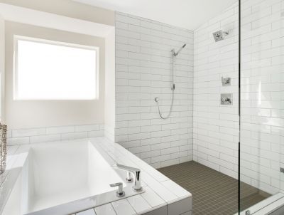 Open-Concept Shower Area